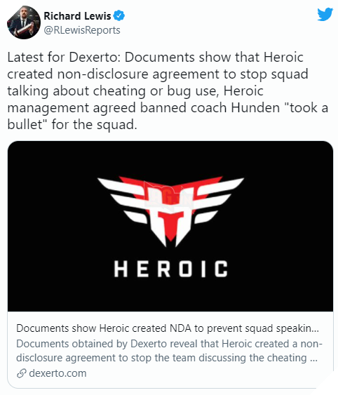 HEROIC bắt tuyển thủ kí hợp đồng cấm phát ngôn về hành vi gian lận của HLV 3
