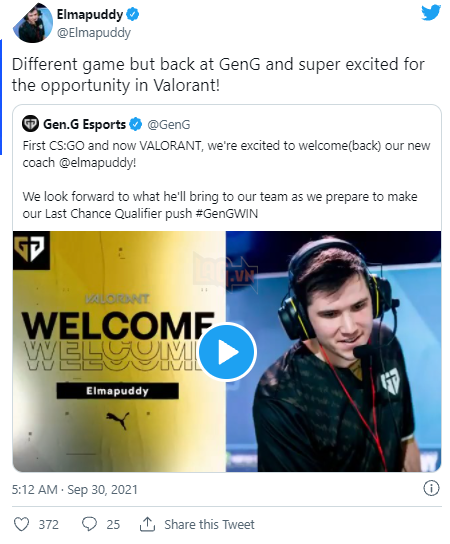 Elmapuddy quay trở về mái nhà xưa Gen.G, nhưng lần này lại ở một tựa game khác 2