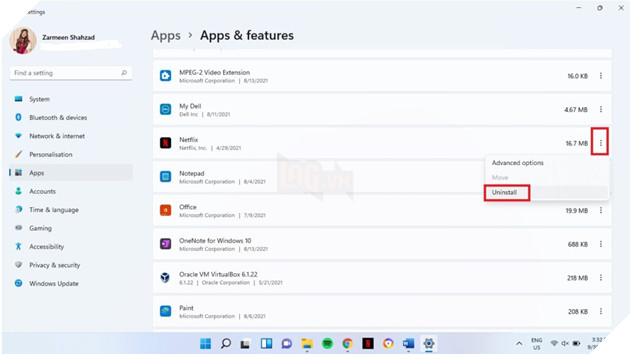 Cách gỡ cài đặt ứng dụng trên Windows 11 9