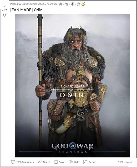 Chờ Santa Monica quá lâu, fan tự tạo hình Odin cho God of War: Ragnarok 2