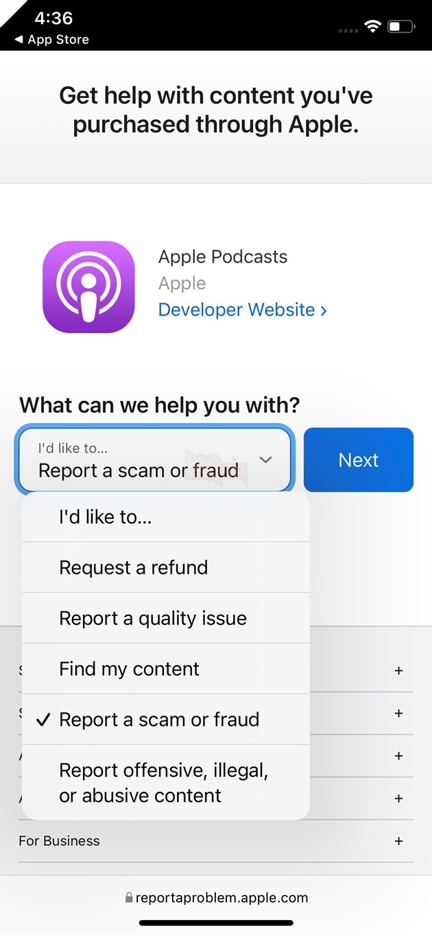 Apple lặng lẽ thêm một tính năng App Store để báo cáo các ứng dụng lừa đảo 4