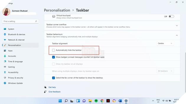 Cách ẩn thanh taskbar trên Windows 11 4