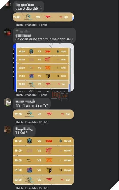 Máy chủ LMHT Việt Nam gặp lỗi dự đoán, cho rằng kết quả T1 chiến thắng DFM là sai 6