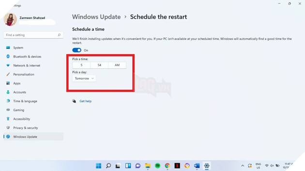 Cách set thời gian Windows Update trên hệ thống Windows 11 5