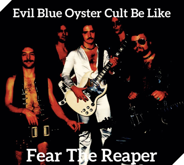 Evil Blue Oyster Cult Be Like Fear Te Reaper Musical instrument Band plays Guitar Musician String instrument accessory Guitar accessory Guitarist Musical instrument accessory Plucked string instruments String instrument Font Entertainment Music artist Performing arts Music Artist