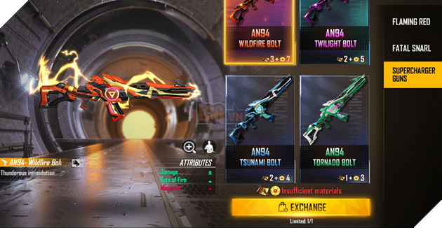 Cách nhận skin AN94 Supercharger Free Fire từ Incubator 2