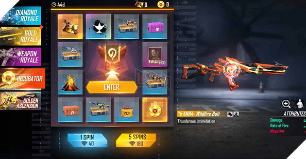 Cách nhận skin AN94 Supercharger Free Fire từ Incubator 3