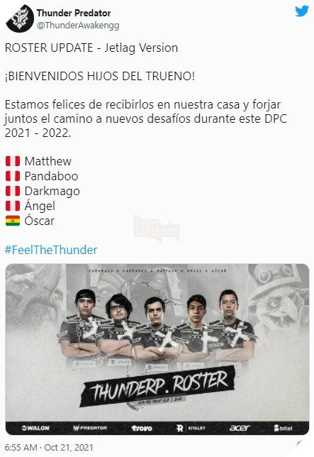 Thunder Predator kí hợp đồng với đội hình cũ của đội tuyển Dota2 NoPing 2
