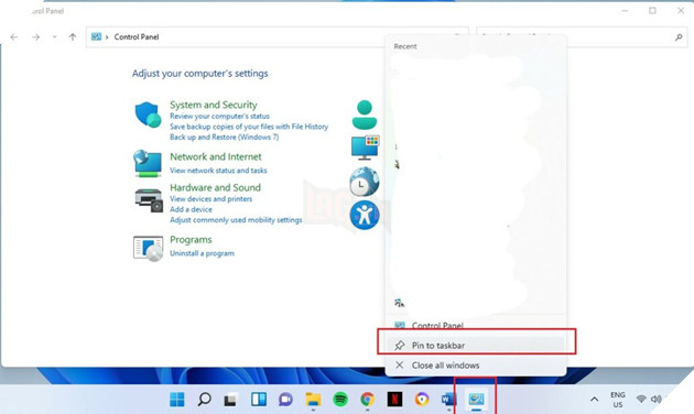 Cách đễ truy cập Control Panel một cách nhanh chóng trên Windows 11 6