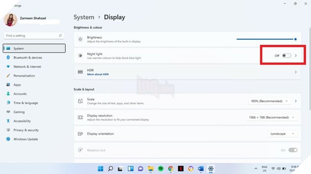 Cách bật Bộ lọc ánh sáng xanh trên hệ thống Windows 11 4