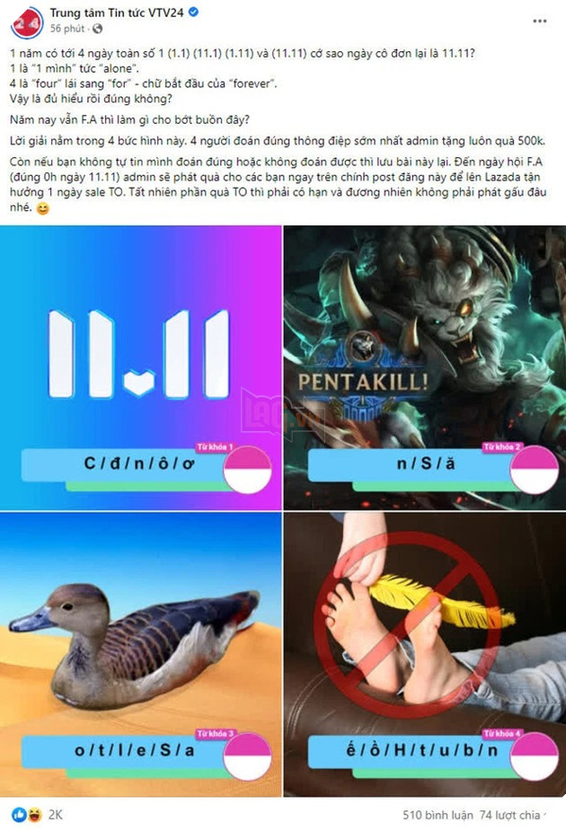 VTV24 bất ngờ đăng hình ảnh tướng LMHT lên trang fanpage khiến game thủ thích thú 2