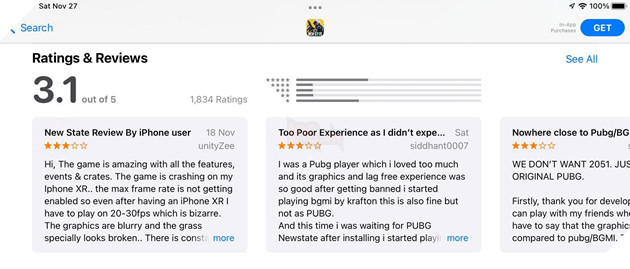 Tại sao xếp hạng của PUBG New State lại thấp trên Play Store và App Store? 3