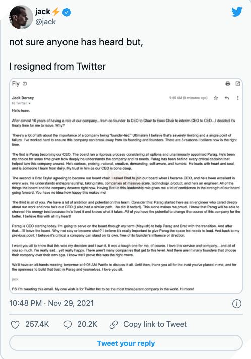 Jack Dorsey đã tuyên bố sẽ từ chức Giám đốc điều hành Twitter 2