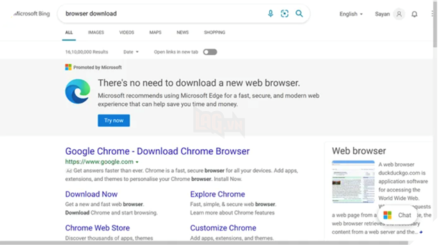 Microsoft Edge đang cố gắng ngăn mọi người tải xuống Google Chrome 7