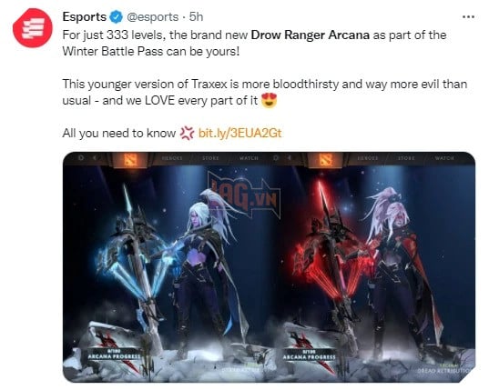 Game thủ Liên Minh Huyền Thoại cho rằng Arcana Drow Ranger của DOTA 2 đạo văn trang phục của Vayne Desperate Chi