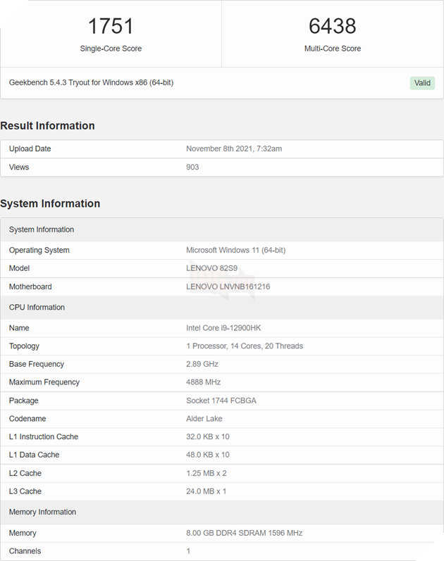 CPU laptop Alder Lake-P thế hệ thứ 12 bị rò rỉ và điểm chuẩn trên Geekbench 3