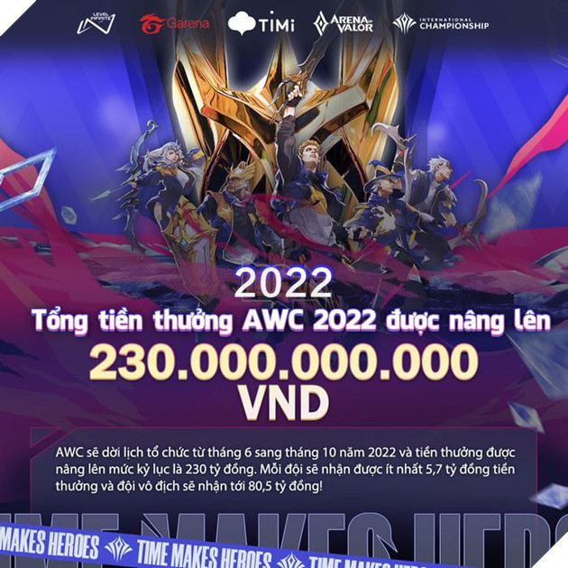 Giải vô địch thế giới Liên Quân Mobile AWC 2022 sẽ là giải Esport trên di động có tiền thưởng lớn nhất thế giới 3