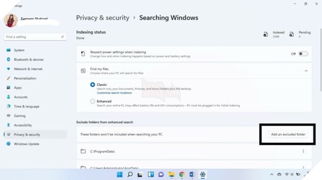 Cách ẩn folder khỏi kết quả tìm kiếm trên Windows 11 5