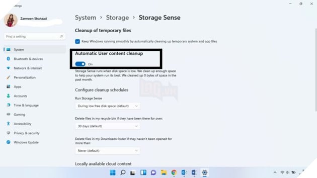 Hướng dẫn cài đặt từ động dọn sạch thùng rác trên Windows 11 4