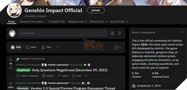 Vượt mặt LMHT, Genshin Impact trở thành trò chơi có cộng đồng hoạt động sôi nổi nhất Reddit 3