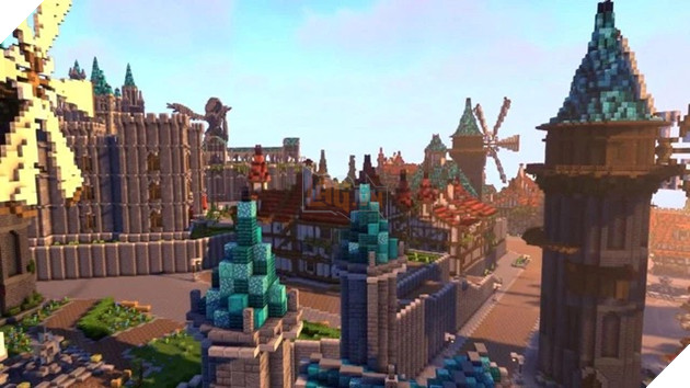 Nhóm game thủ dành 400 giờ để tái hiện thành Mondstadt của Genshin Impact ngay bên trong Minecraft 7