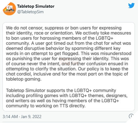 Nhà phát triển Tabletop Simulator vướng vào drama cấm sóng người chơi vĩnh viễn vì tự nhận mình... gay 3
