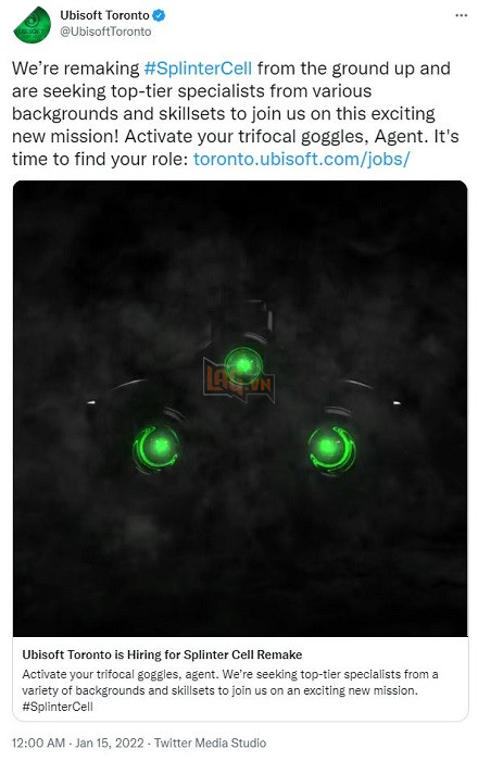 Ubisoft đăng tin tuyển dụng, hé lộ tiềm năng làm lại Splinter Cell