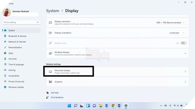 Cách sửa đổi tốc độ Refresh Rates trên máy tính Windows 11 4