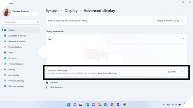 Cách sửa đổi tốc độ Refresh Rates trên máy tính Windows 11 5