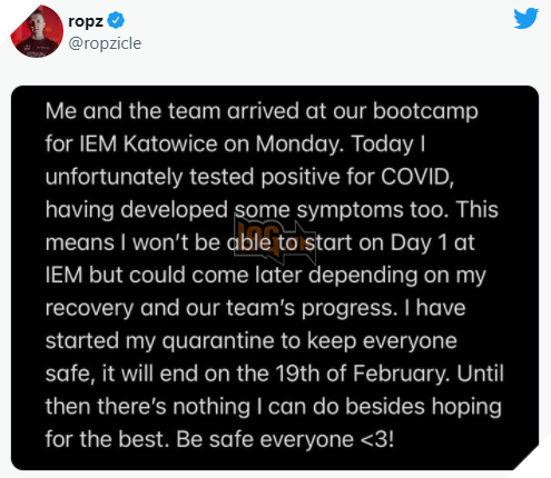 Tuyển thủ CS:GO của Faze Clan dương tính COVID ngay trước thềm giải đấu quan trọng 3