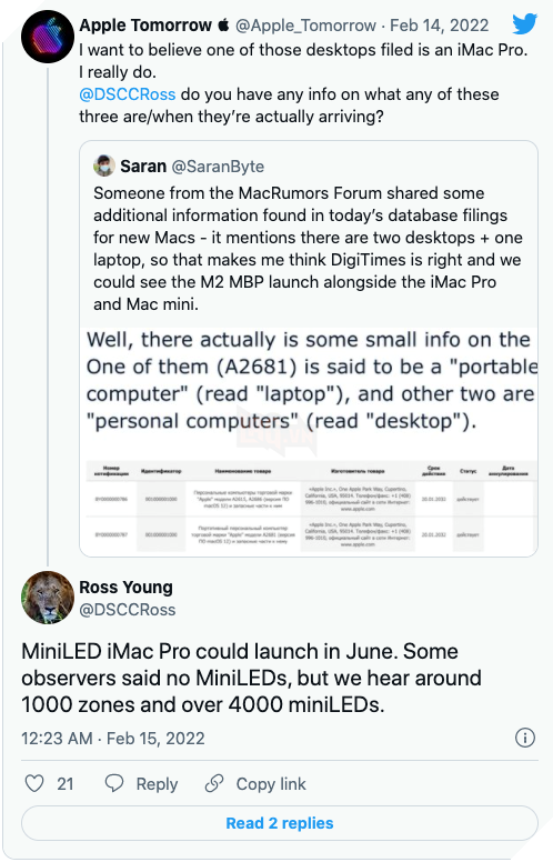 Màn hình iMac Pro 2022 với 'hơn 4.000 Mini-LED' sẽ ra mắt vào tháng 6 2