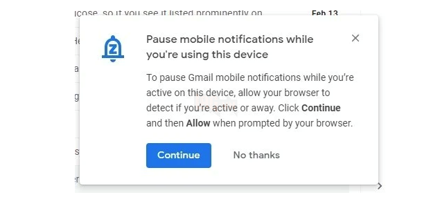 Gmail có thể sớm cho phép người dùng tạm dừng thông báo qua điện thoại 2