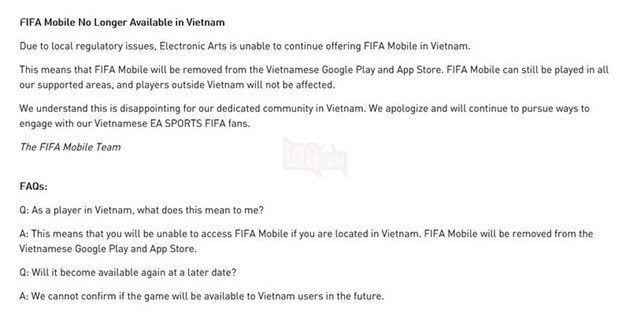 FIFA Mobile chính thức đóng cửa máy chủ Việt Nam vô thời hạn trước sự bất lực của nhà phát hành và game thủ 2