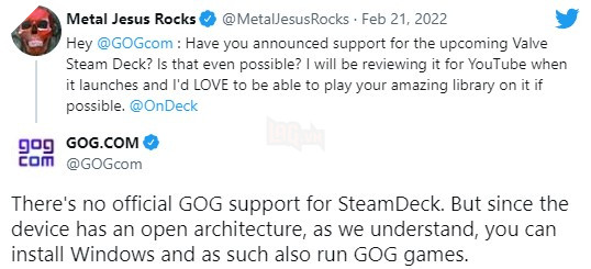 GOG sẽ không hỗ trợ trò chơi của mình trên Steam Deck 2