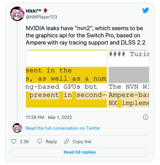 Các rò rỉ NVIDIA gần đây tiết lộ sự hiện diện của Nintendo Switch 2: GPU NVIDIA Ampere, Ray Tracing & Hỗ trợ DLSS 2.2 2