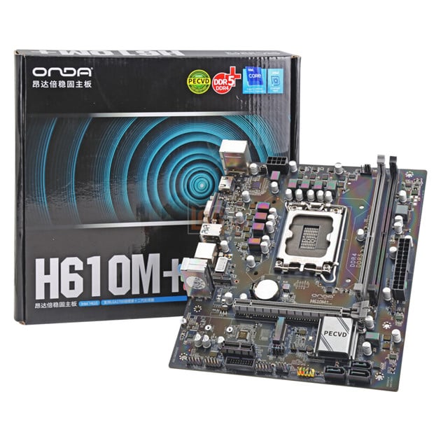 Bo mạch chủ ONDA H610M + mới đến từ Trung Quốc hỗ trợ cả bộ nhớ DDR4 và DDR5