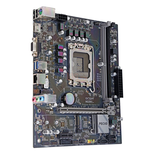 Bo mạch chủ ONDA H610M + mới đến từ Trung Quốc hỗ trợ cả bộ nhớ DDR4 và DDR5 3