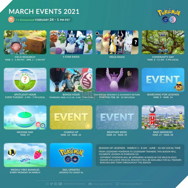Sự kiện nghiên cứu và hướng dẫn lịch Pokemon GO: Huyền thoại và Mega Raid và tháng 3 năm 2022 4