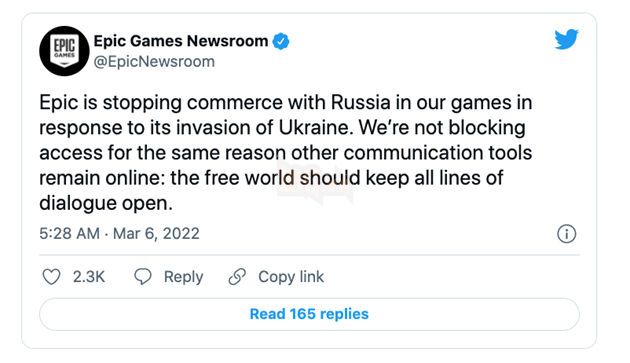 Activision Blizzard, Epic Games và Netflix tạm ngưng dịch vụ tại Nga 2