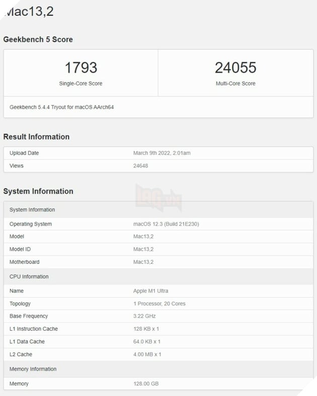 Hiệu suất M1 Ultra tương đương với máy trạm CPU 64 lõi nhưng ít tiêu thụ điện năng hơn  2
