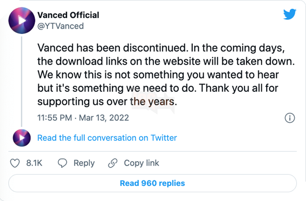 Google buộc YouTube Vanced ngưng hoạt động 'vì lý do pháp lý' 3