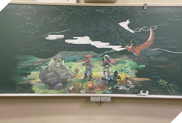 Người thầy tự tay vẽ cả bức họa Pokemon trên bảng phấn khiến cộng đồng trầm trồ 2
