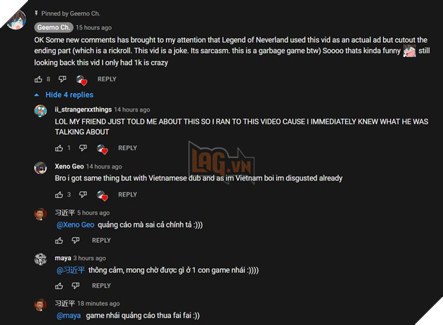 Không những copy game trắng trợn, The Legend Of Neverland còn mượn luôn video tự hủy làm quảng cáo 5