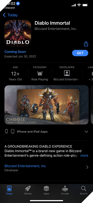 Tin đồn trên App Store rò rỉ ngày phát hành Diablo Immortal 2