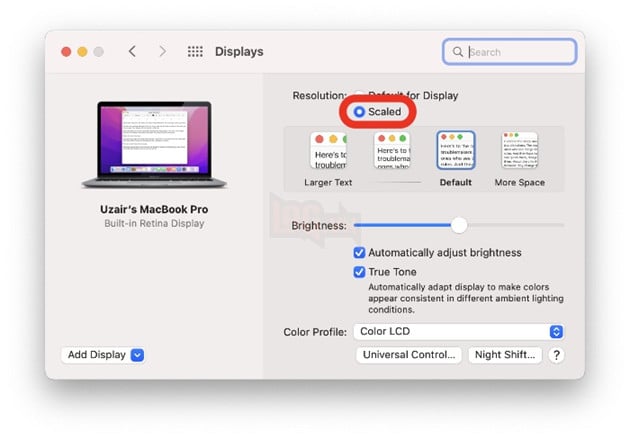 Cách tối ưu hoá màn hình trên MacBook Air/ MacBook Pro kích thước nhỏ 2
