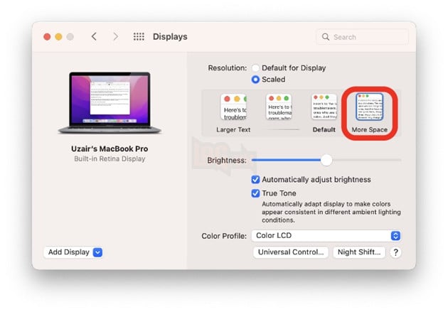 Cách tối ưu hoá màn hình trên MacBook Air/ MacBook Pro kích thước nhỏ 3