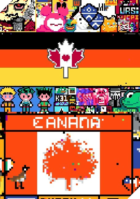 Trong khi cờ Việt Nam xuất hiện đẹp đẽ trên r/Place thì cờ Canada bị phá trông nham nhở vô cùng 9