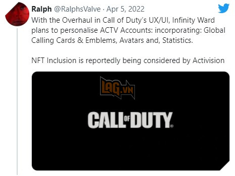 Activision có kế hoạch đưa NFT vào các tựa Call of Duty 3 trong tương lai.