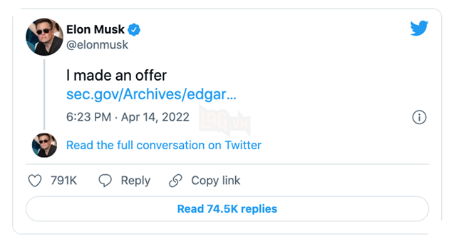 Elon Musk đưa ra lời đề nghị mua đứt Twitter với giá 41 tỷ USD 2