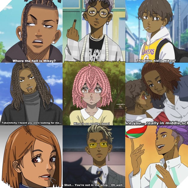 nhân vật anime da đen